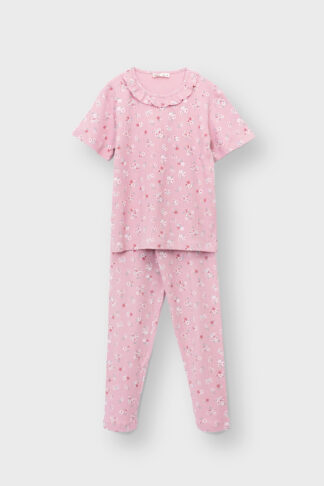 Flowering Kız Çocuk Pijama Takımı (Çiçek Desenli)