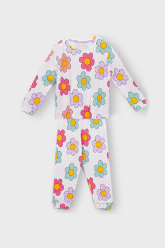 Colorful Daisy Çocuk Pijama Takımı (Renkli Papatya Desenli)